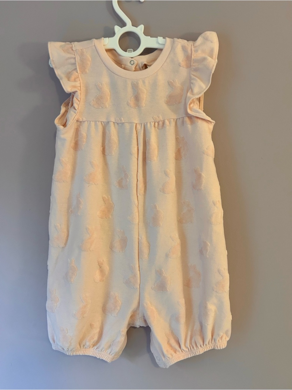 cloud island Pale Pink Bunny Textured One-Piece